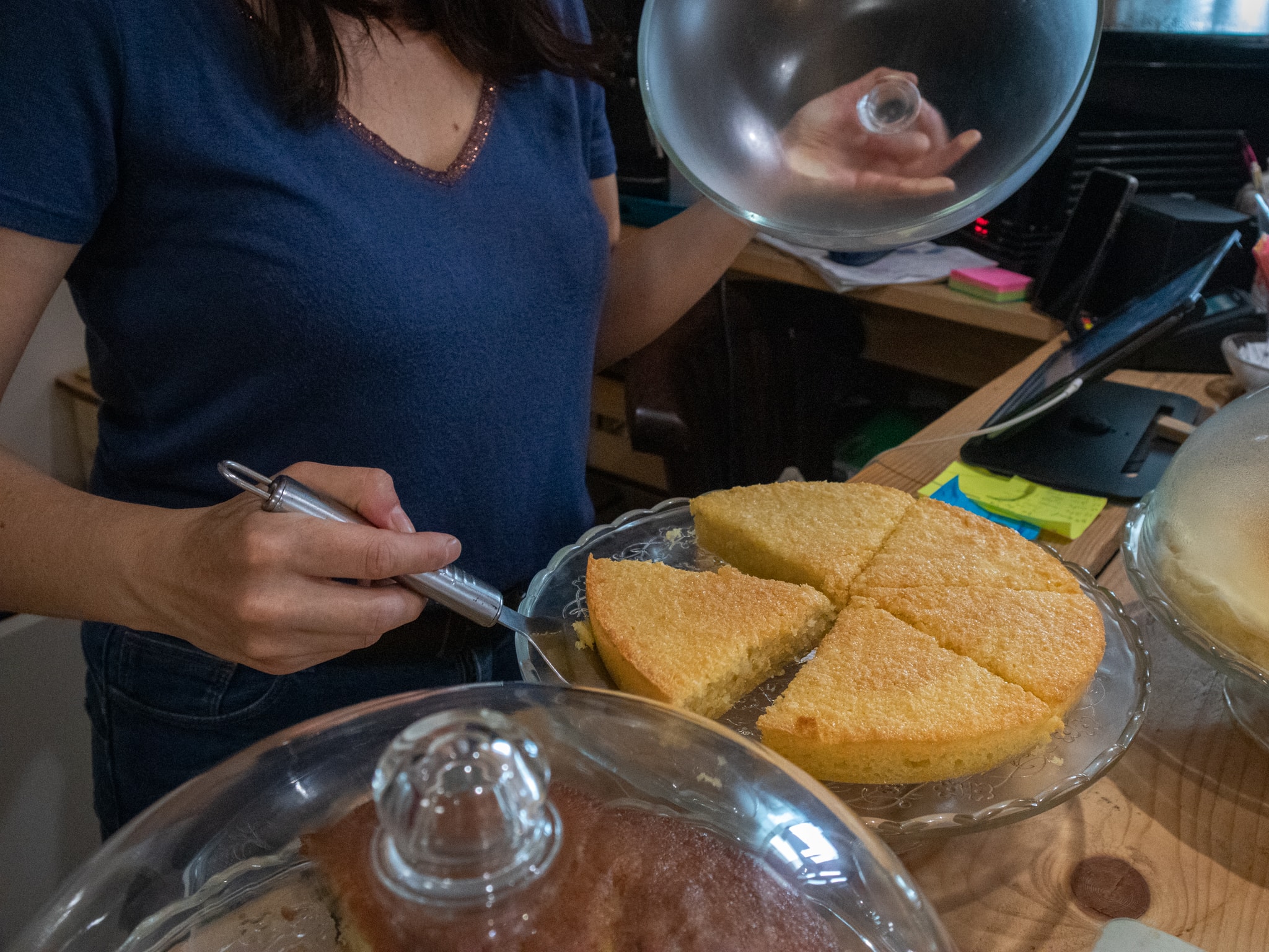 Service d'une part de gâteau